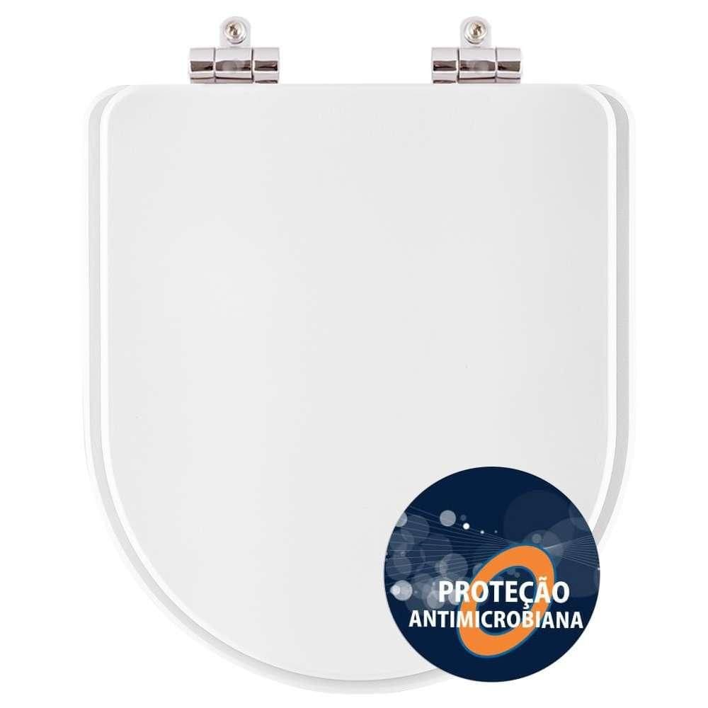 Assento Sanitário Poliéster Antibacteriano Soft Close Lift Branco para vaso Docol