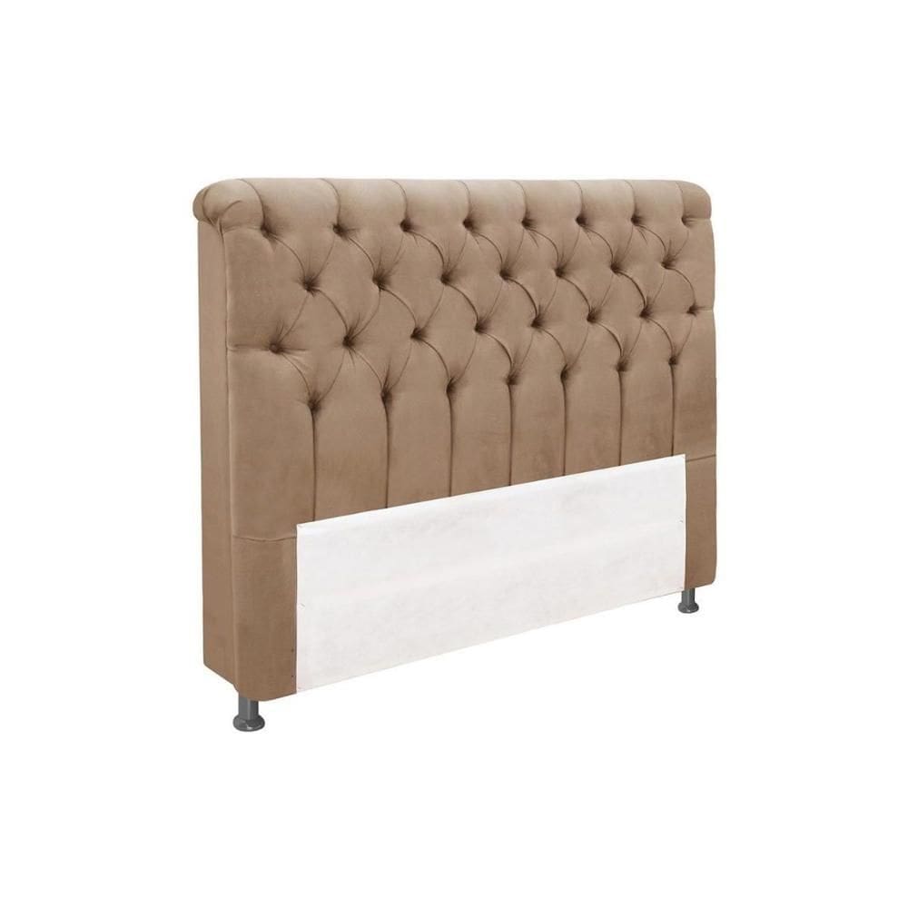 Painel de Cama Box Estofada Solteiro Imperatriz Plus Suede Bege - Simbal