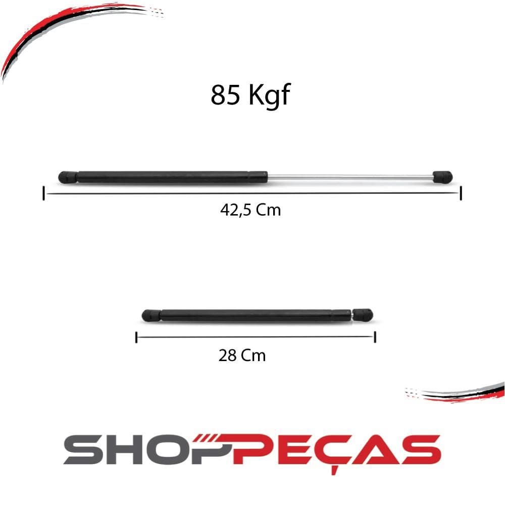 Pistão Mola A Gás Móveis Comprimento 45,5 Cm Carga 65 Kgf [F103]