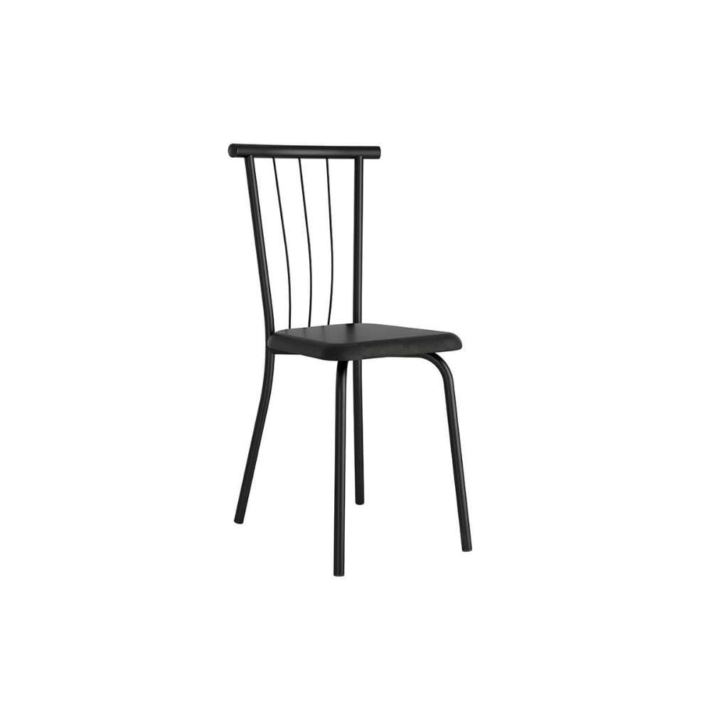 Cadeira de Cozinha 154 Aço Kit 2 Uni Preto/Courano Preto - Carraro