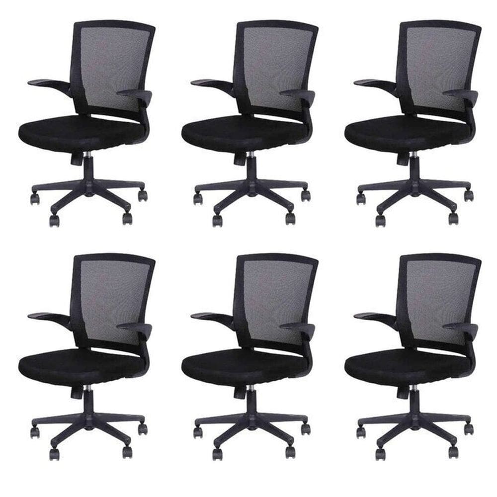 Kit 6 Cadeiras para Escritorio Diretor Giratoria Milao 3314 Preto