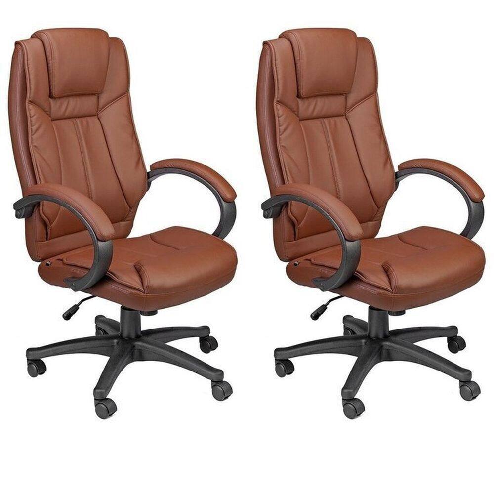 Conjunto com 2 Cadeira de Escritório Presidente Giratória Office Nova Córdoba Marrom