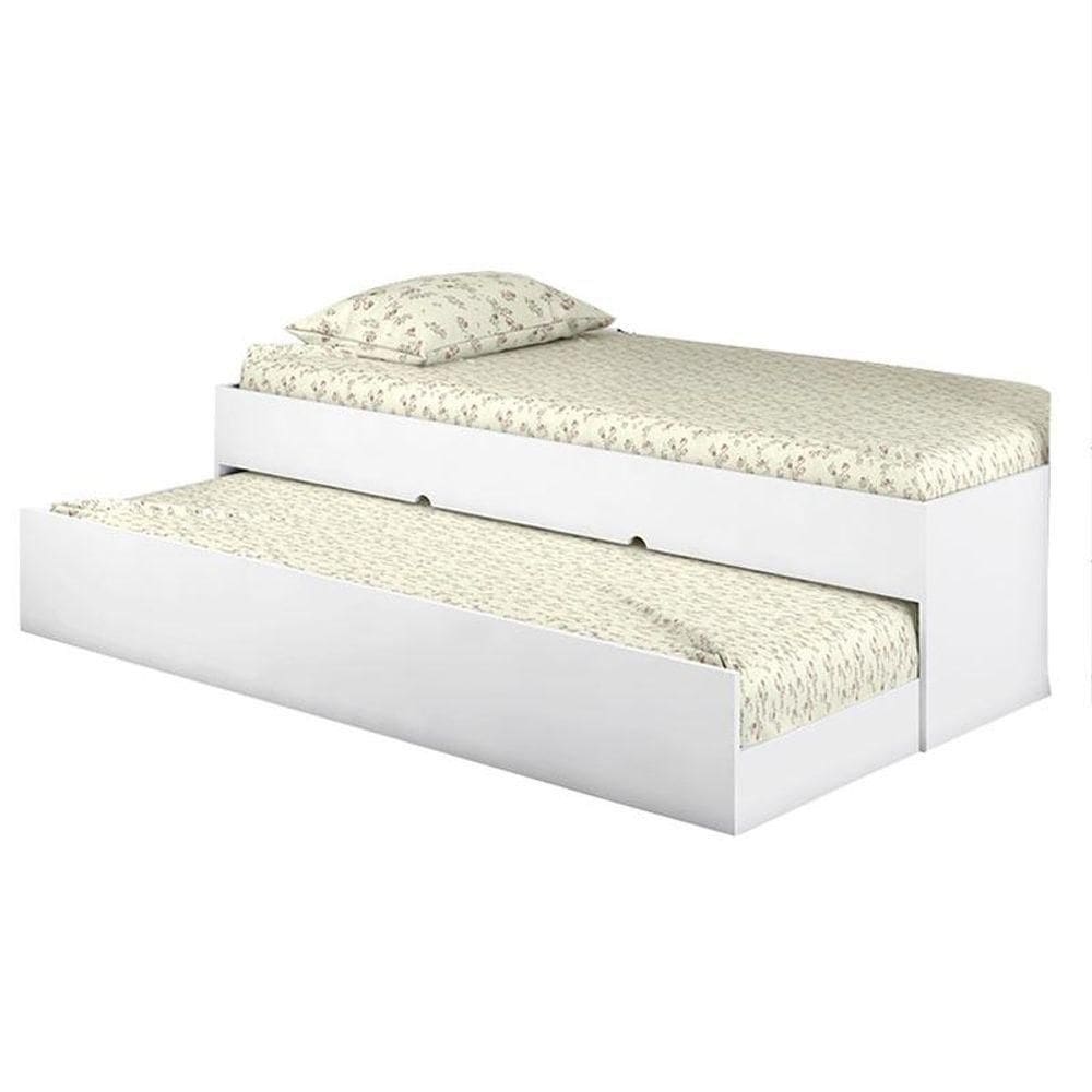 Cama Infantil Com Cama Auxiliar Chiara Branco Brilho - Phoenix