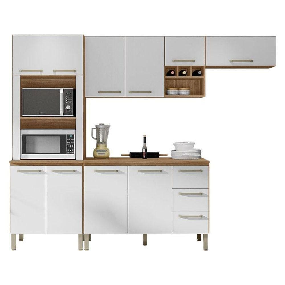 Cozinha Modulada Ametista Composição 5 Freijó Supremo - Kits Paraná