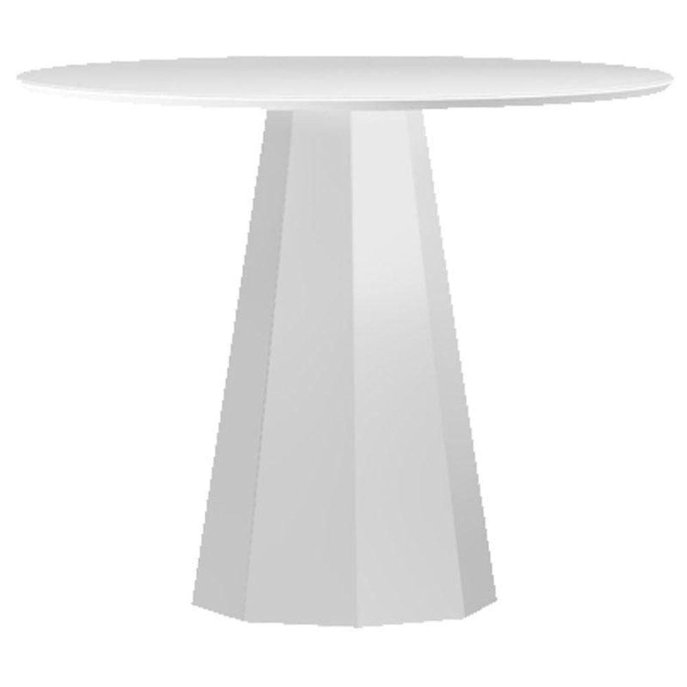 Mesa De Jantar 100x100 Cm Isis Com Vidro Off White - New Ceval