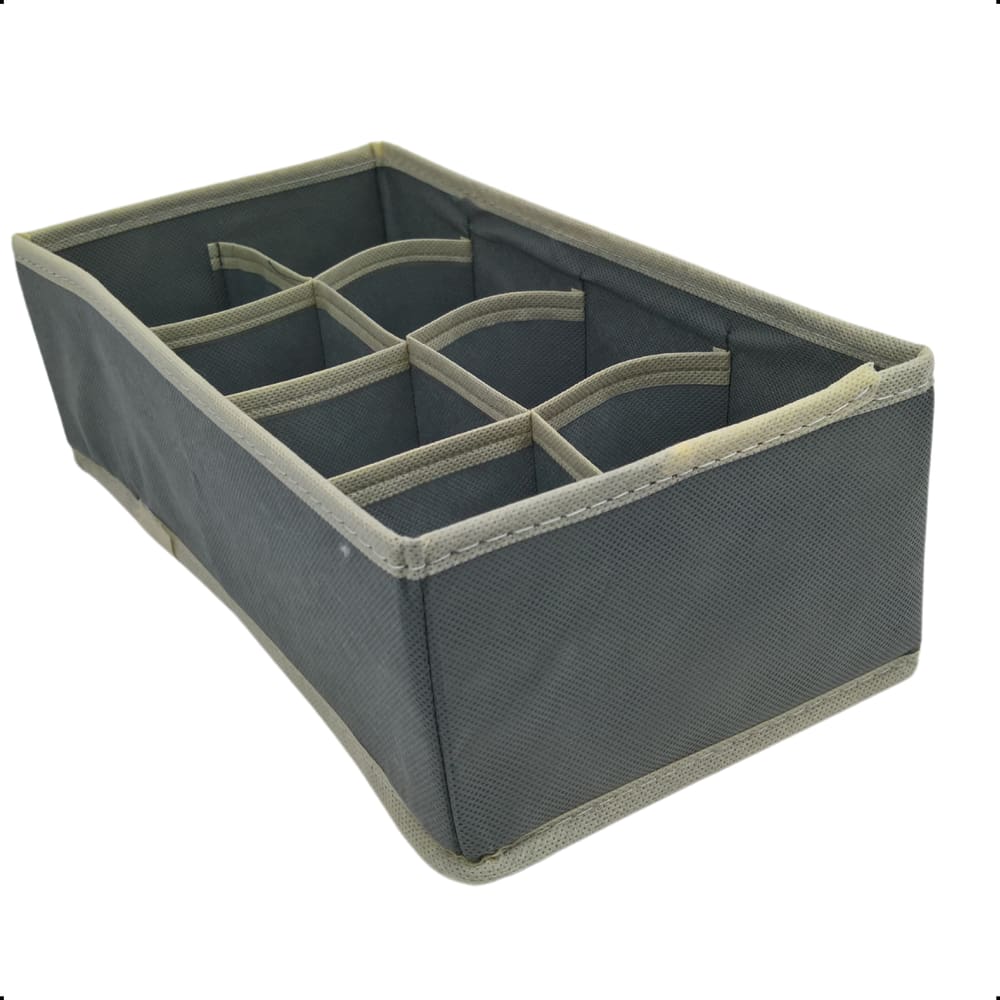 Organizador de Gaveta Guarda Roupa 32x16x10 8 Divisões Cinza