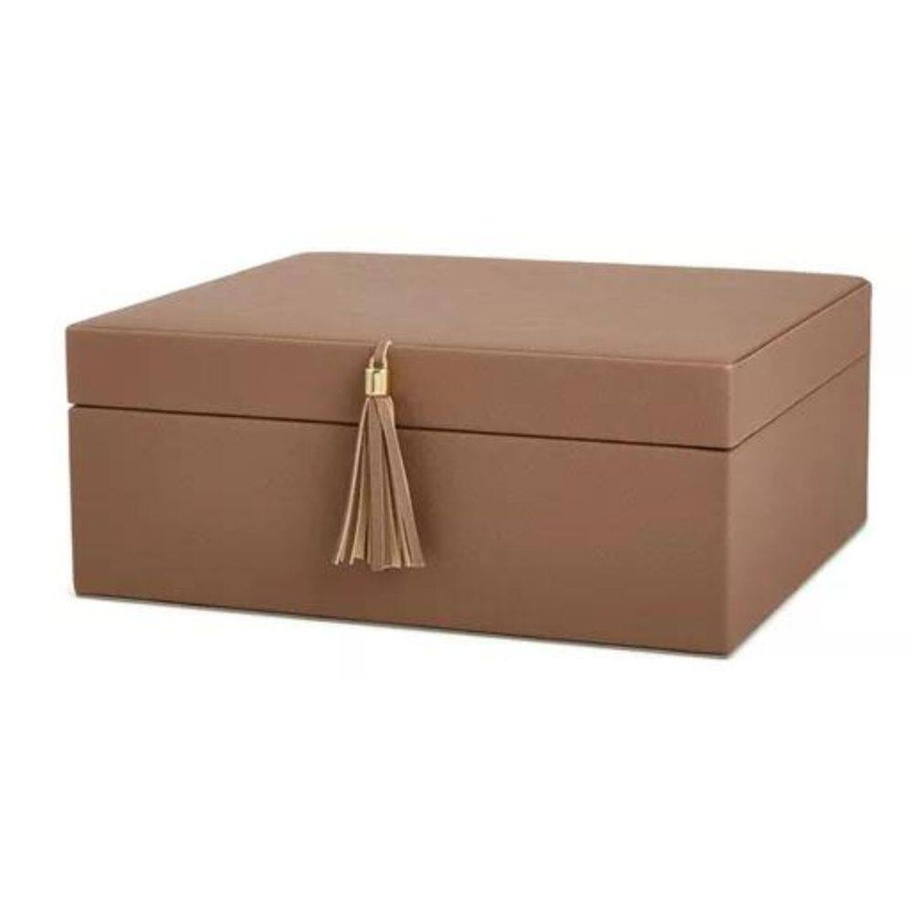 Caixa Organizadora Marrom C/ Franja 18217 11x27,5x23,5cm Mart