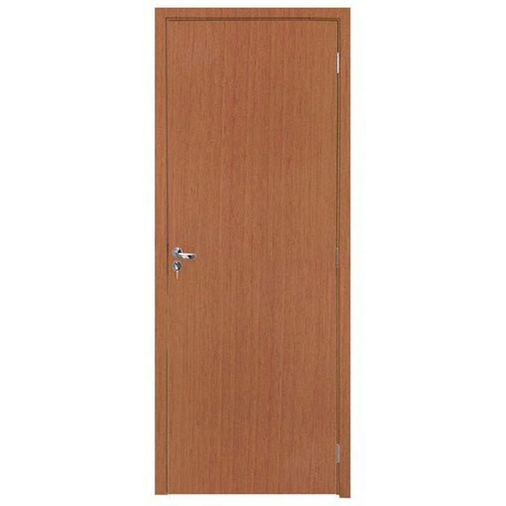 Kit Porta Pronta 214x87cm Fechadura Banheiro Colmeia Acabado Nogal Mel