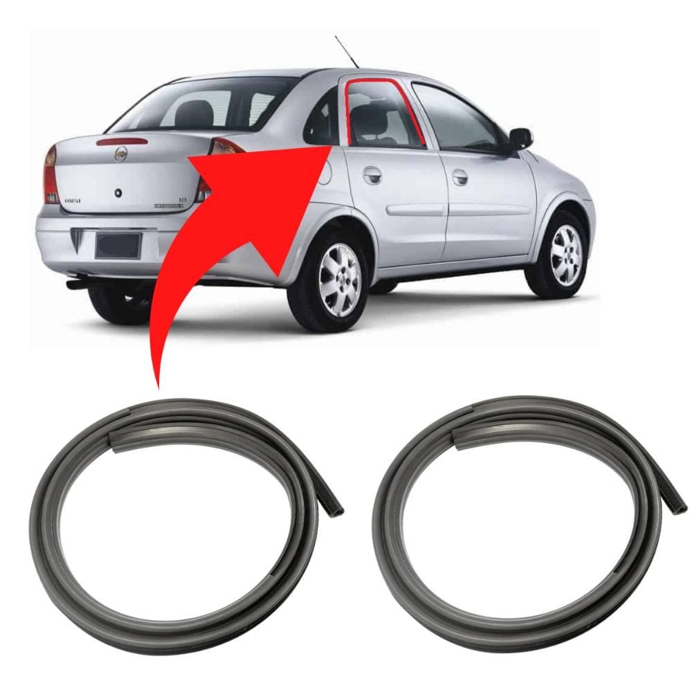 Par Borracha Vidro Canaleta Traseira Corsa Sedan 2002 A 2012 [F103]
