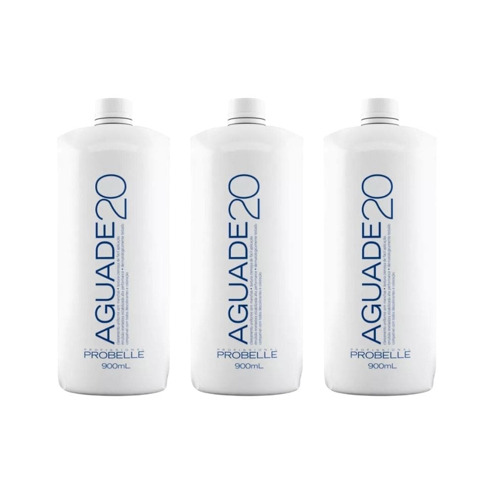 Agua Oxigenada Probelle 900ml 20Vol Cremosa - Kit C/ 3un