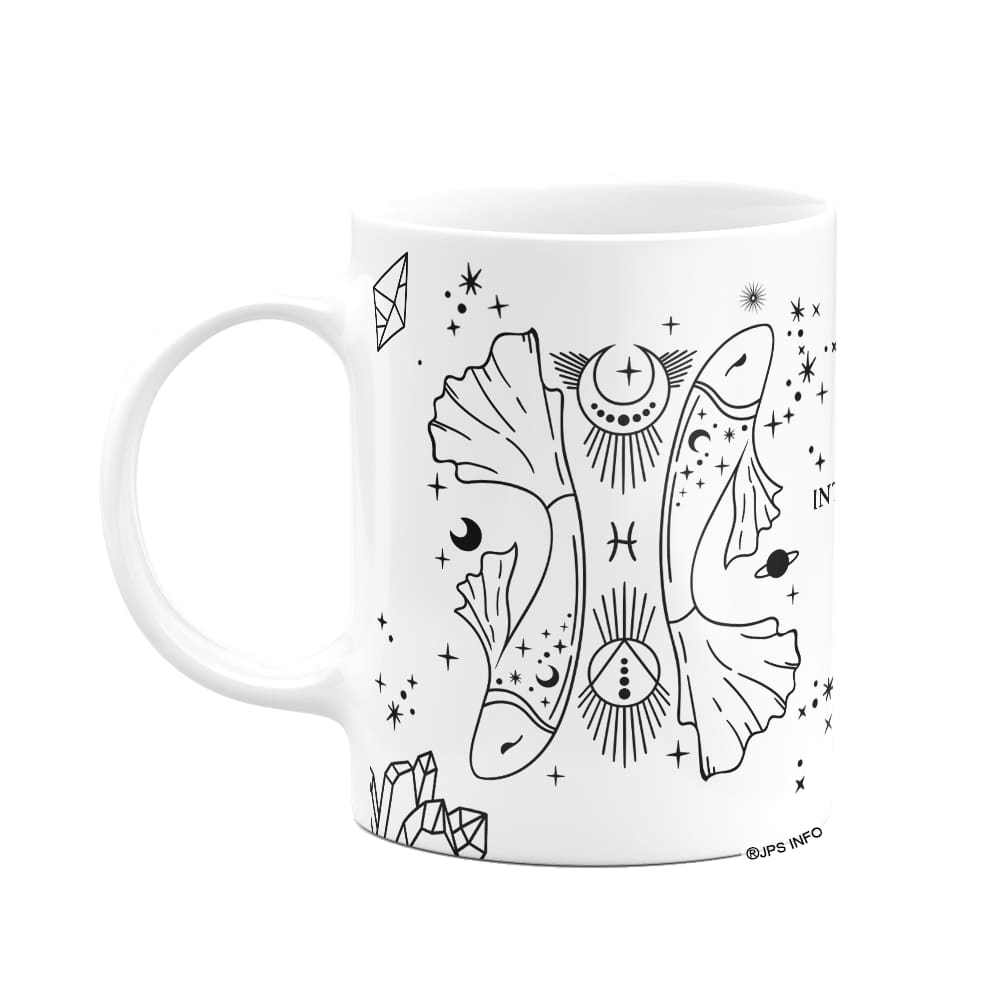 Caneca dos Signos - Signo de Peixes - 325ml branca
