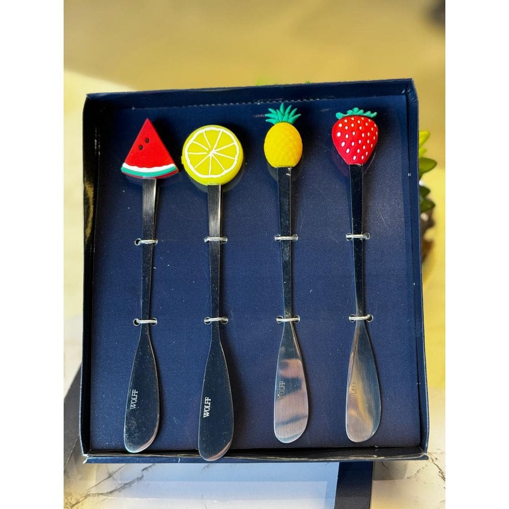 Cj 4 Espatulas Aco Inox Fruit Prateado