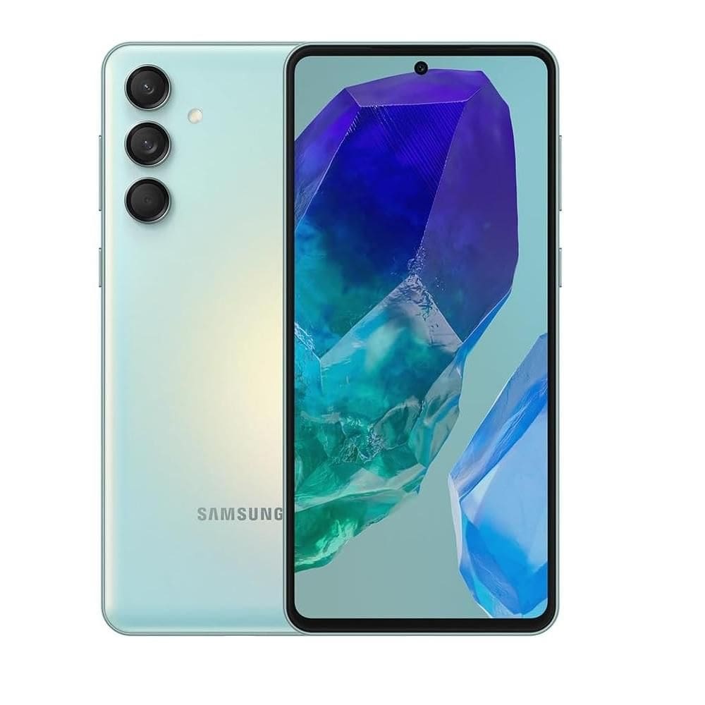 Smartphone Samsung Galaxy M55 5G 256GB 8GB RAM Câmera Tripla de 50MP + 8MP + 2MP + Selfie 50MP Tela 6,7" - Verde Claro
