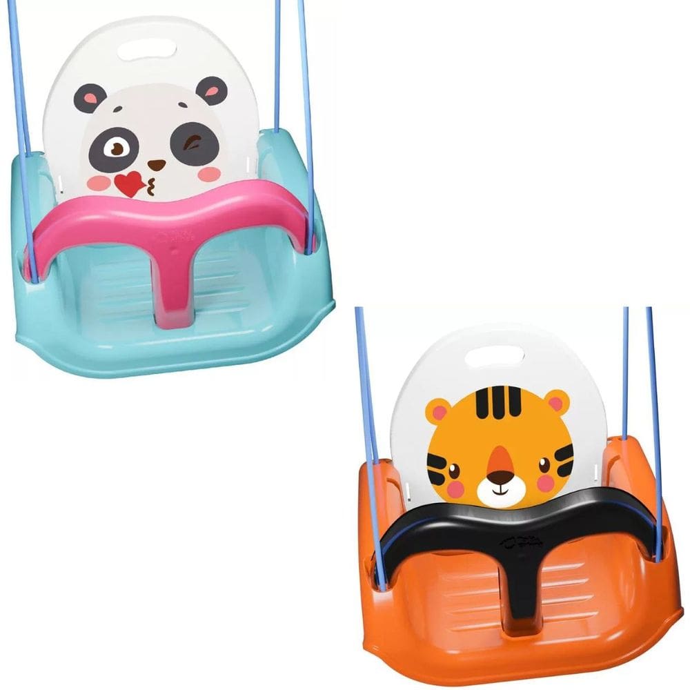 Meu Balancinho Balanço Estampado +2 Anos com Cordas Cinto de Segurança Ajustável Pais & Filhos