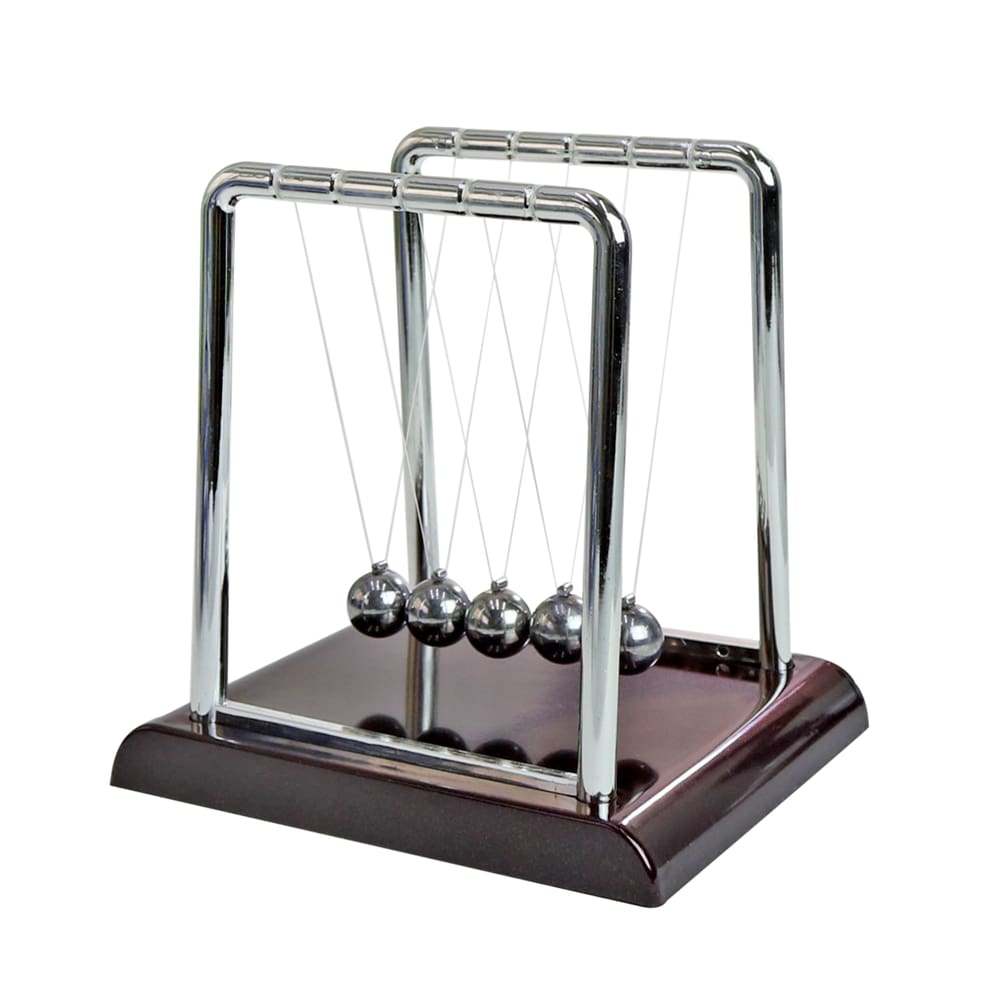 Pêndulo De Newton De Metal 13,5Cm Decoração Escritório Mesa