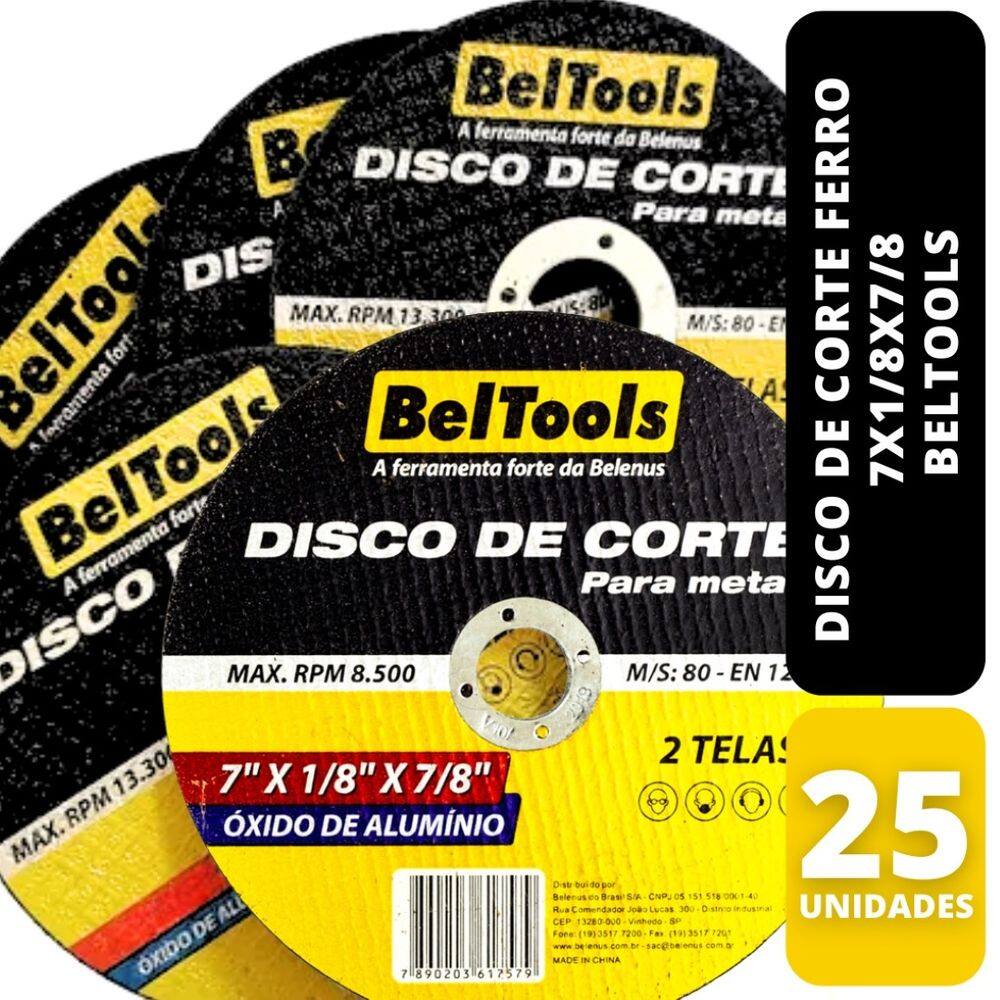 Kit 25 Disco de Corte Ferro 7x1/8x7/8 Beltools