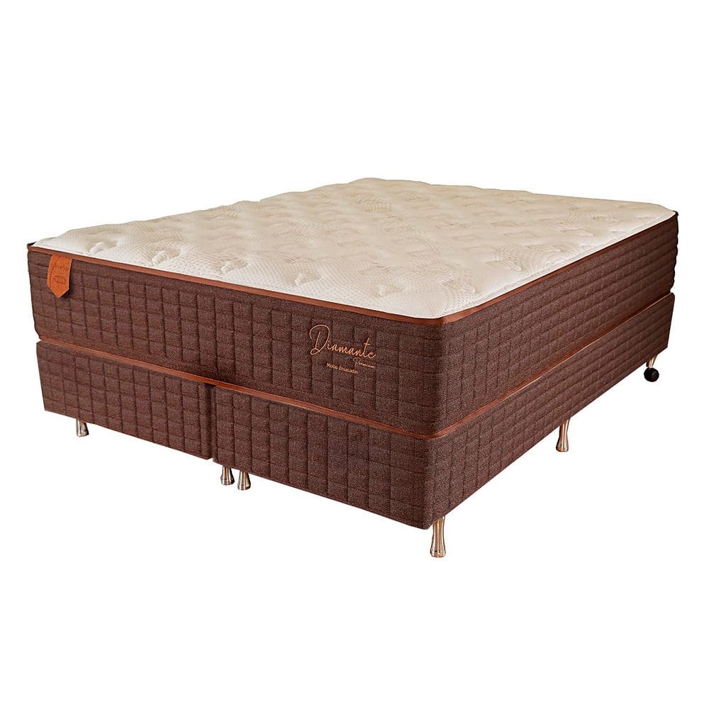 Cama Box Queen Size (Box + Colchão) 158x198x67 Diamante Prorelax Pillow In - Marrom