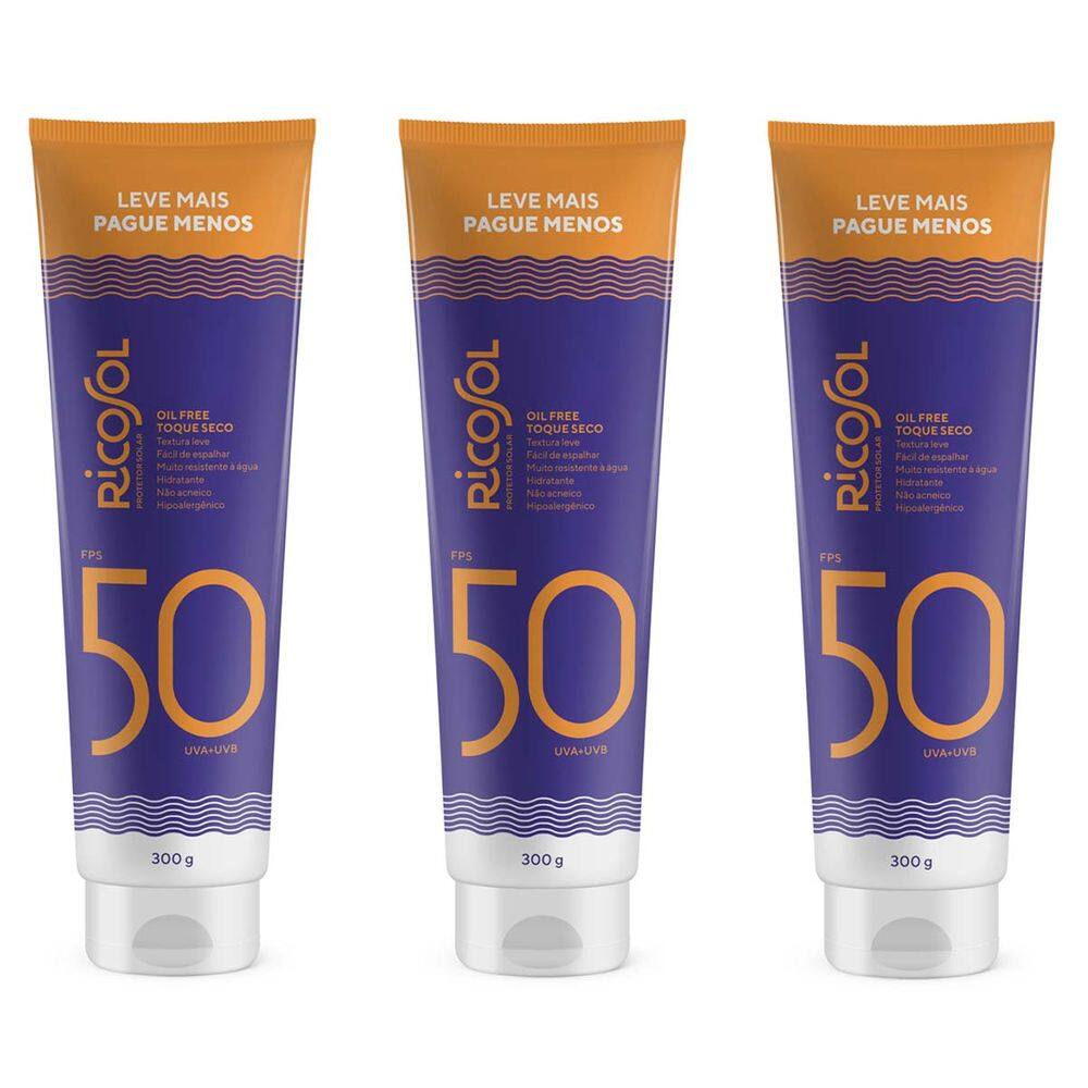 Kit 3 und Ricosol Protetor Solar FPS 50 - 300 G