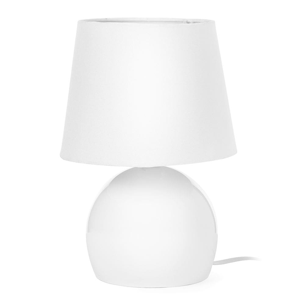Abajur Bola Branco Com Cúpula Tradicional Branco
