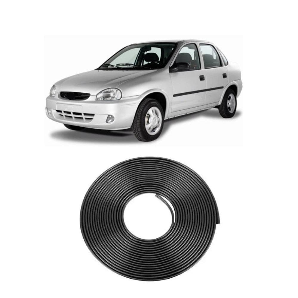 Borracha Protetora Borda Porta Preta Corsa 4 Portas 10m Mini [F103]