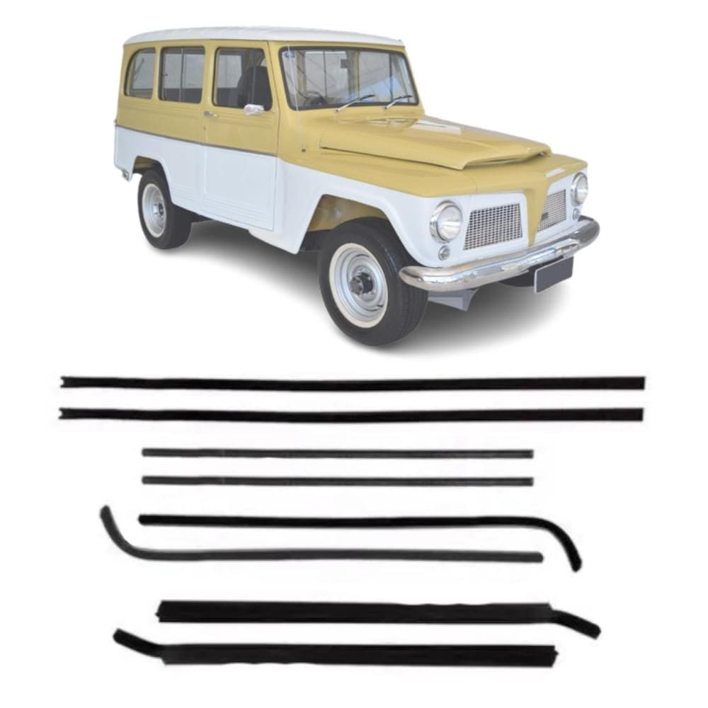 Jogo Canaletas Pestanas Porta Rural Willys De 1967 Até 1977 [F103]
