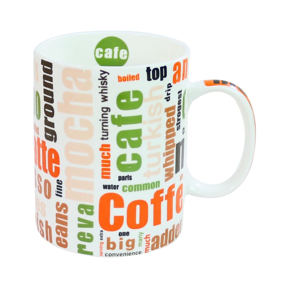 Caneca De Porcelana Com Frases Café 390ml