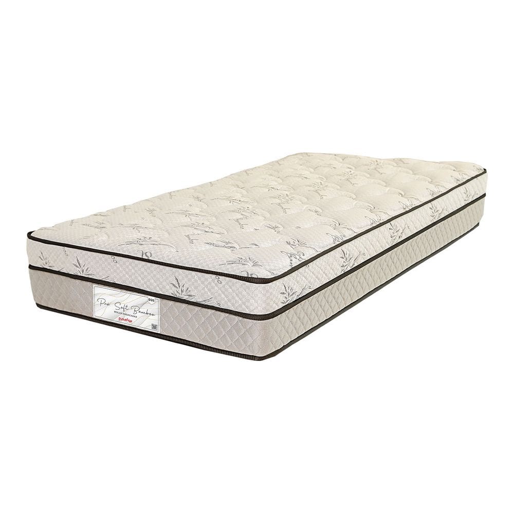Colchão Solteiro 78x188x24 Pro Soft Bamboo Prorelax Molas Ensacadas Pillow Top Turn Free - Cinza