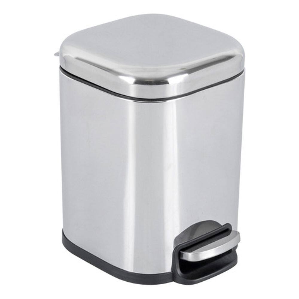 Lixeira Para Banheiro Metal Com Pedal 6l Prata - Sensea