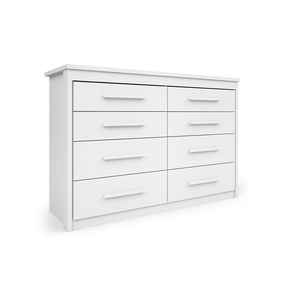 Cômoda Grande 8 Gavetas Branco Elegance
