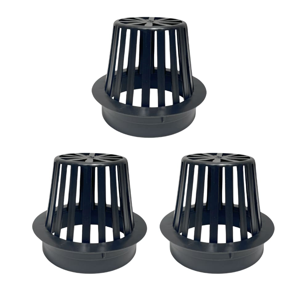 Kit 3 Ralo Abacaxi Plástico Anti Folhas Para Calha e Tubo 100 Mm