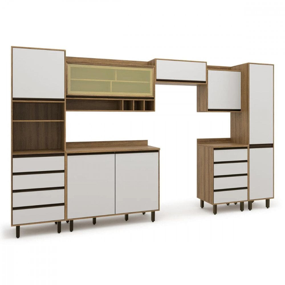 Cozinha Completa 7 Peças Confort Cinamomo com Off White Batrol