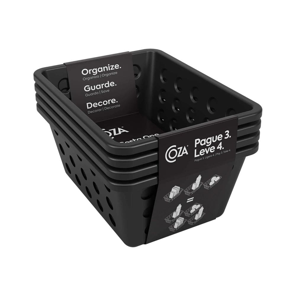 Kit 4 Cestos Organizadores De Armário e Prateleiras Pequeno Com Alça One Coza