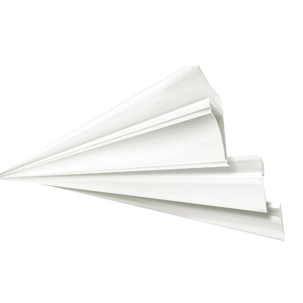 Kit 5 Caixas com 45 M Meia Cana Polifort 8mm X 38mm X 3,00m barra Branco Neve