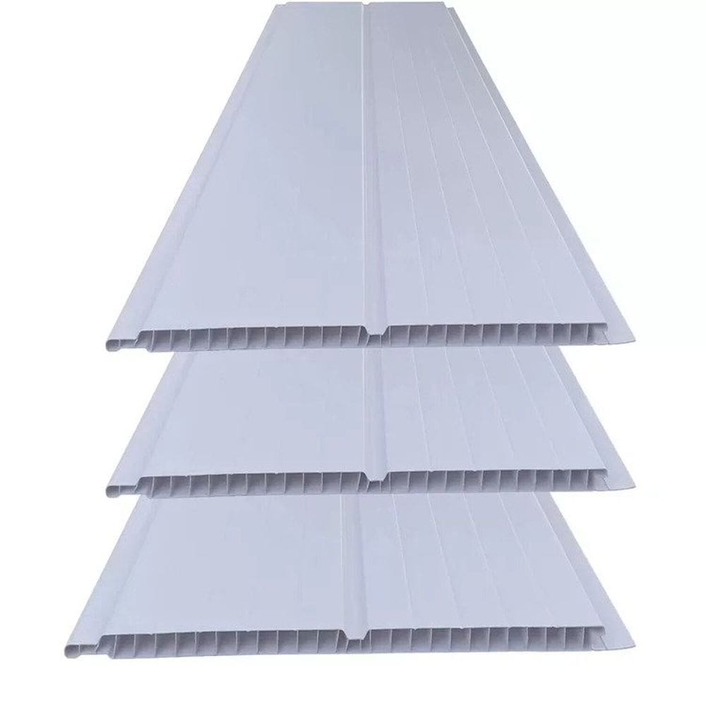 Kit 10 Caixas com 60 M² Forro de Pvc 8mm X 20 Cm X 3,00m Bariri Branco Gelo