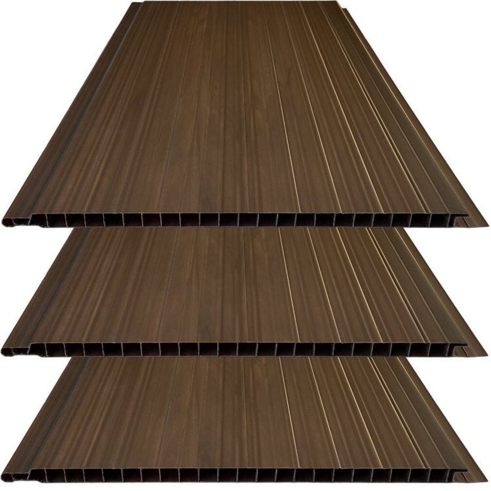 Kit 10 Caixas com 60 M² Forro de Pvc Plus 8mm X 20cm X 3,00m Bariri Mogno