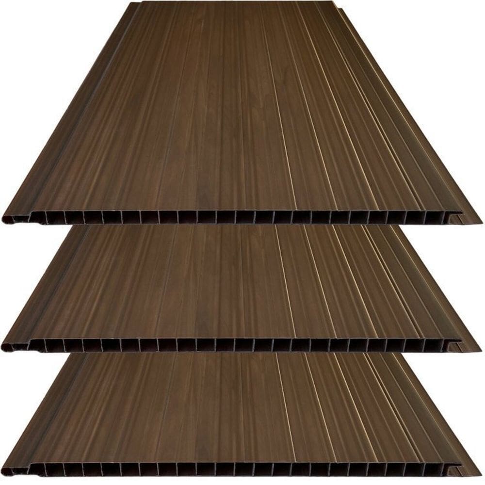 Kit 10 Caixas com 60 M² Forro de Pvc 10mm X 20cm X 3,00m Bariri Mogno