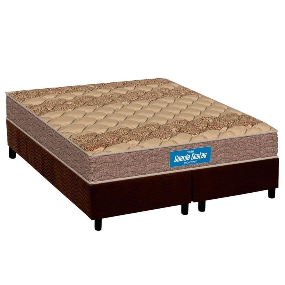 Conjunto Box Queen: Colchão Anatômico Probel Colchão D33 / Firmepedic Guarda Costas PróIntense Brown + Base CRC Suede Brown(158x198)
