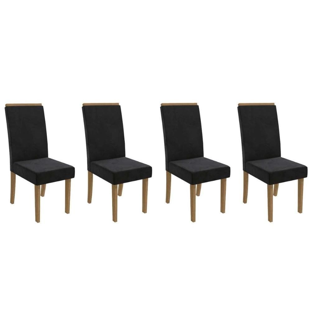 Cadeira Sala de Jantar 2CAD142FR Kit 4 Un Preto - Kappesberg