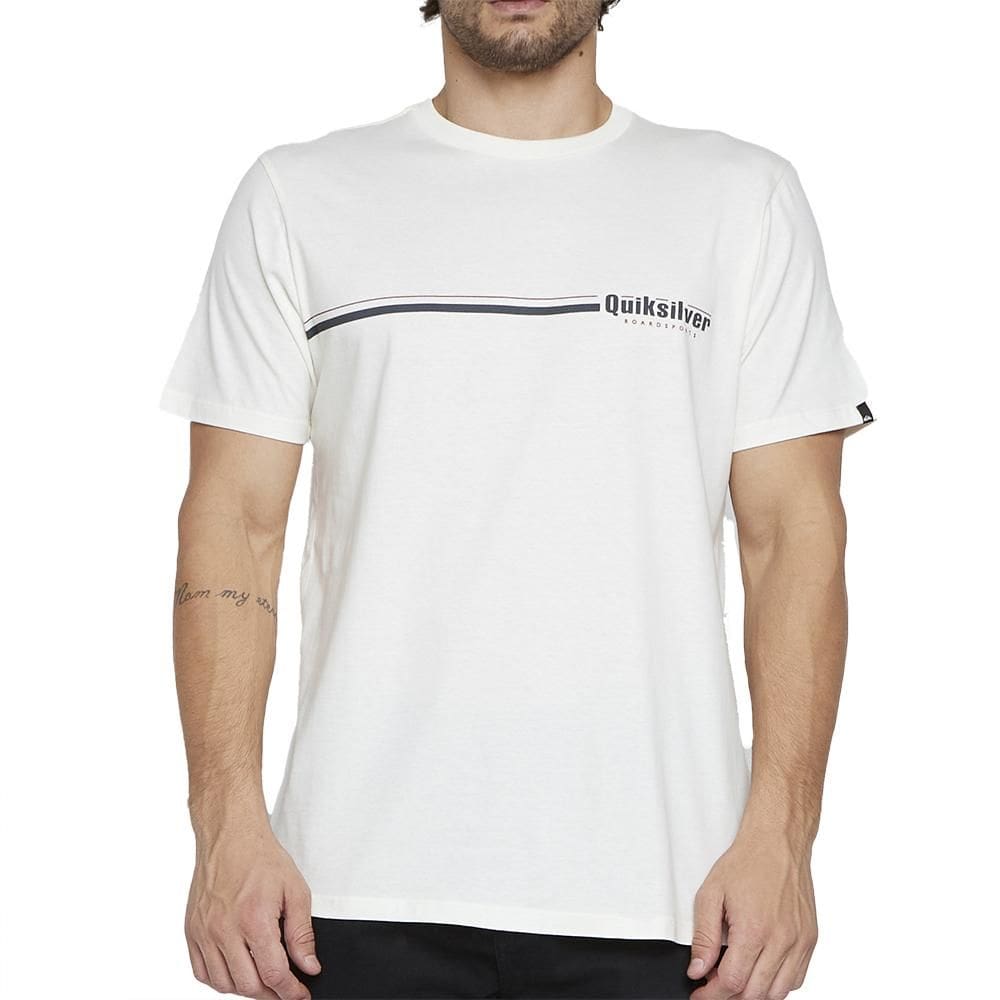 Camiseta Quiksilver Speed Stripe SM25 Masculina Show White
