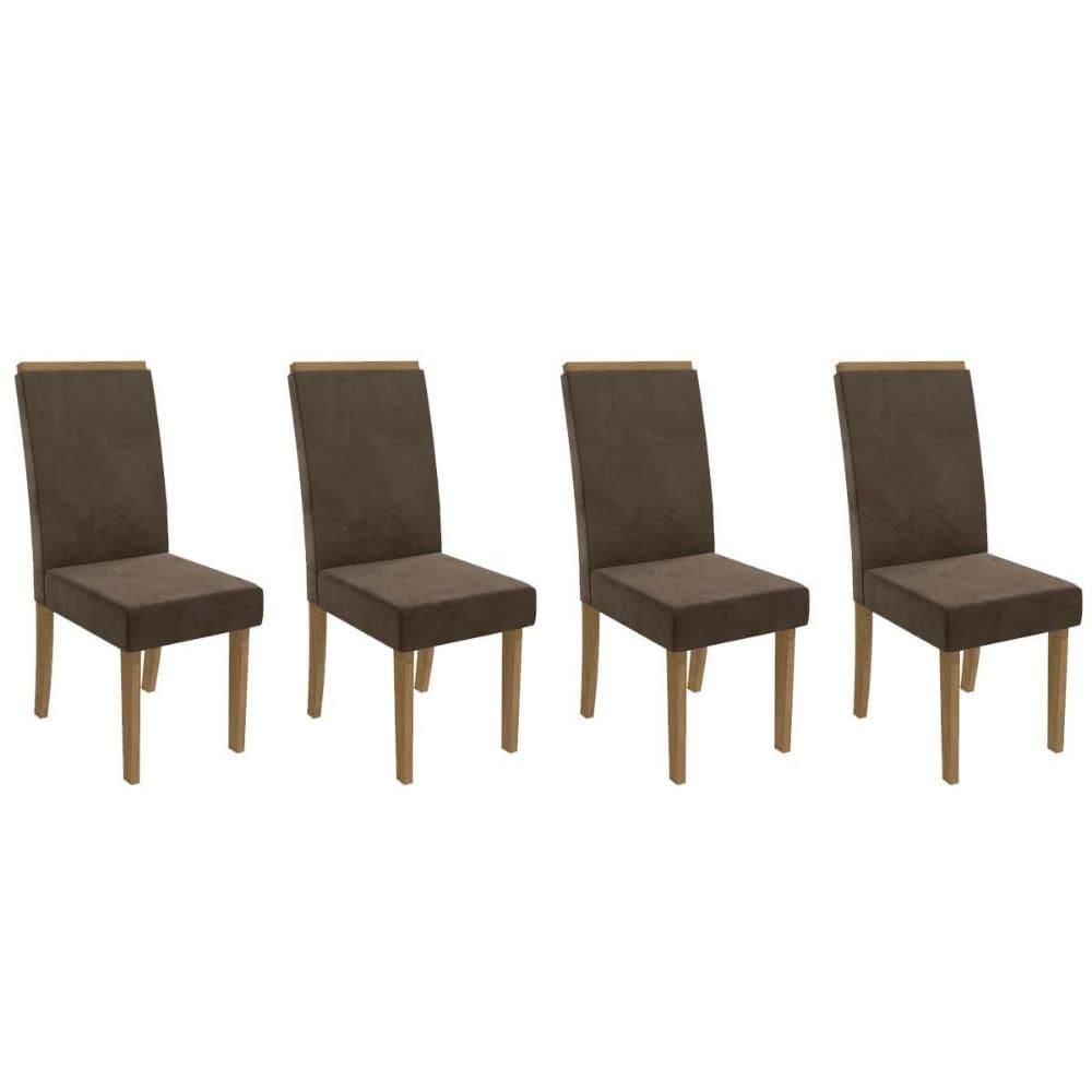 Cadeira Sala de Jantar 2CAD142FR Kit 4 Un Marrom - Kappesberg