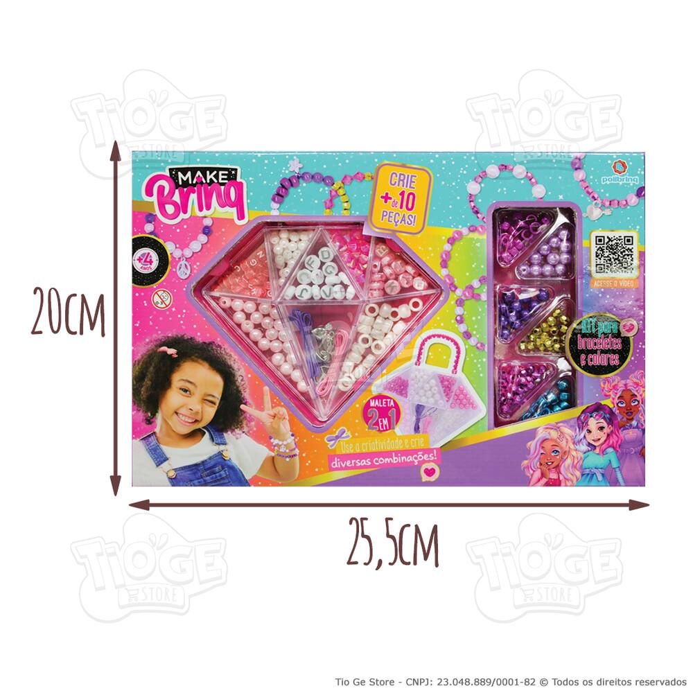 Kit de Miçangas Infantil Porta-joias Diamante Faça | Extra