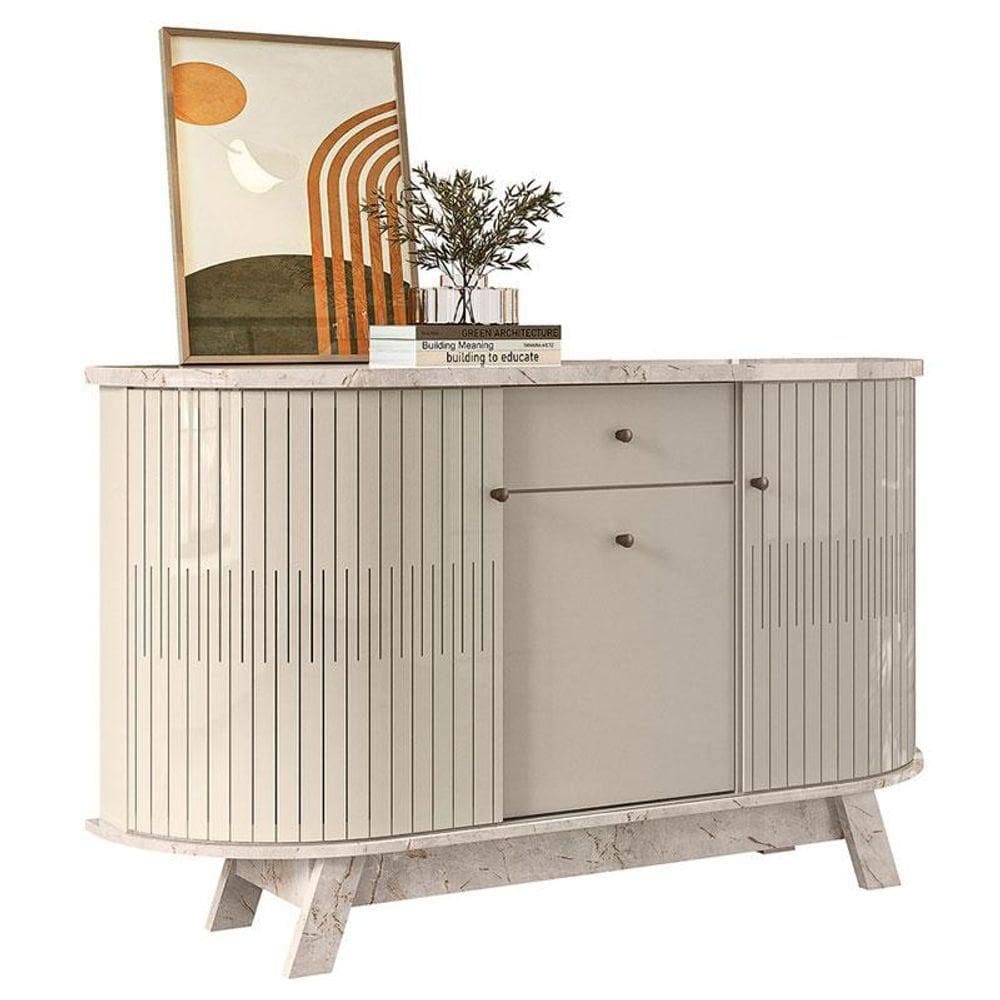 Aparador Para Sala Buffet Monza Calacata Off White - Madetec