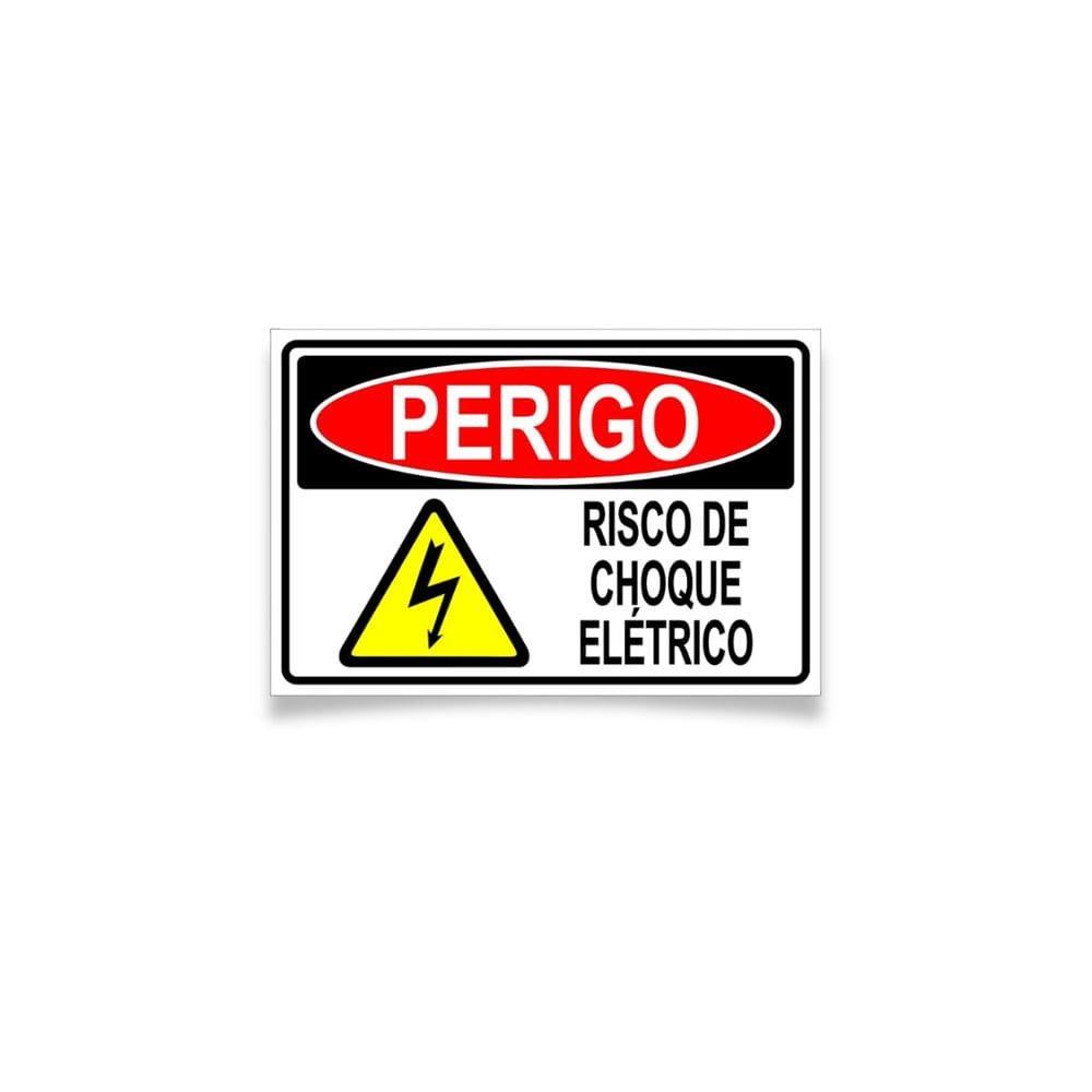 Placa de Sinalização de Perigo Risco de Choque Elétrico