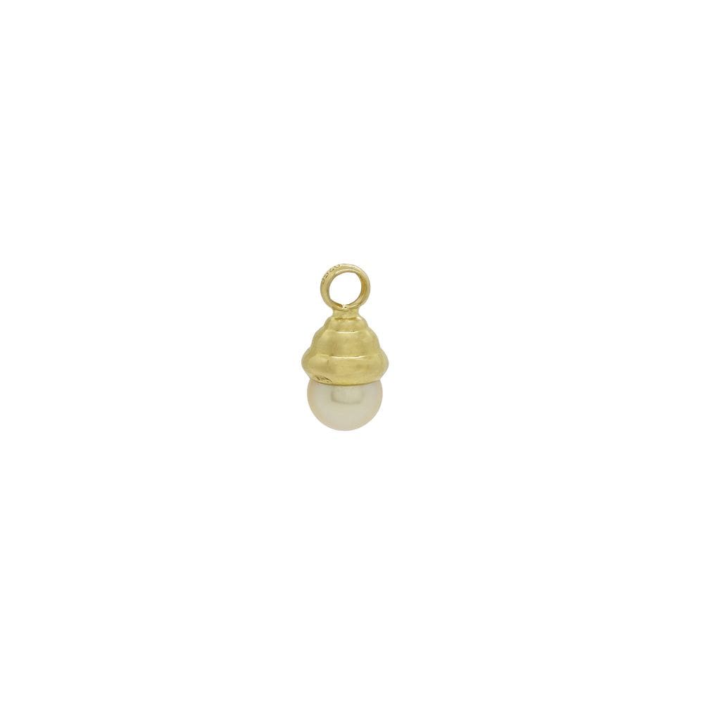 Pingente Ouro 18K Forma Gota Perola Agua Salgada Delicado