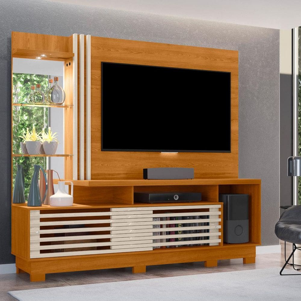 Estante home para TV até 60 Polegadas 2 Portas Pes LED Frizz Plus Madetec