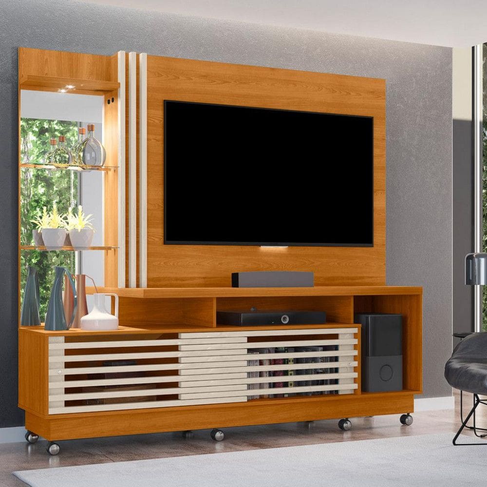 Estante home para TV até 60 Polegadas 2 Portas Rodizio LED Frizz Plus Madetec