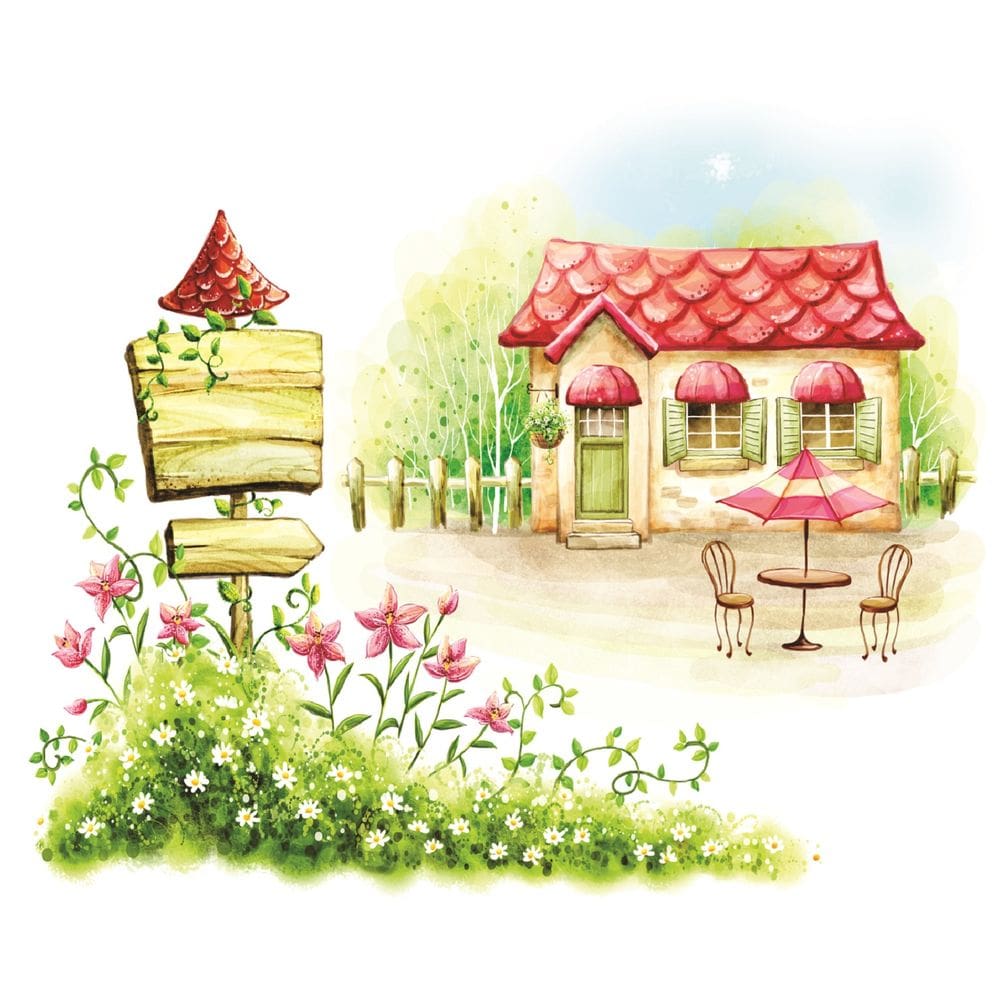 Fundo Fotográfico Em Tecido Casinha De Campo 2,60X1,50.