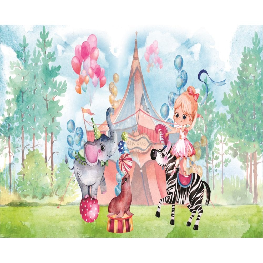 Fundo Fotográfico Em Tecido Circo Rosa 2,80X1,50.