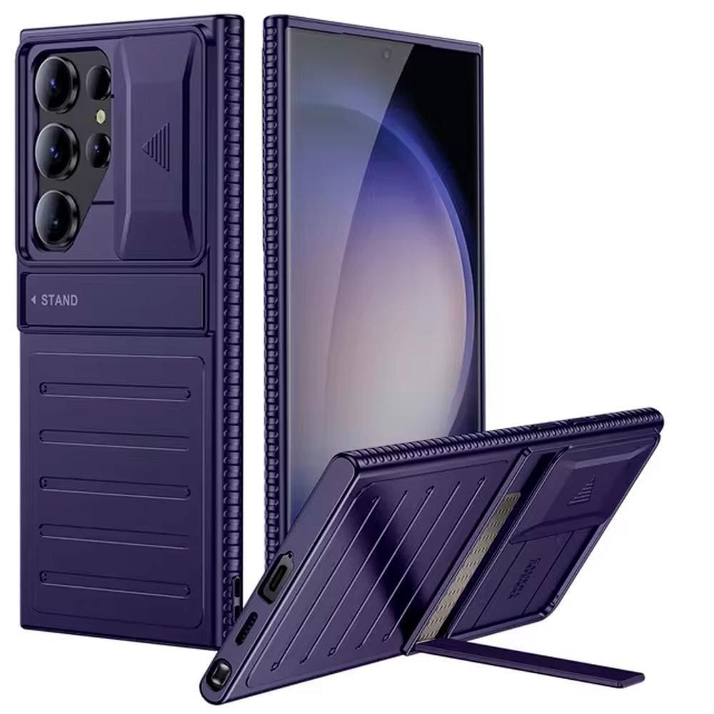 Capa Com Slide De Proteção De Câmera, Samsung S24 Ultra-Roxo