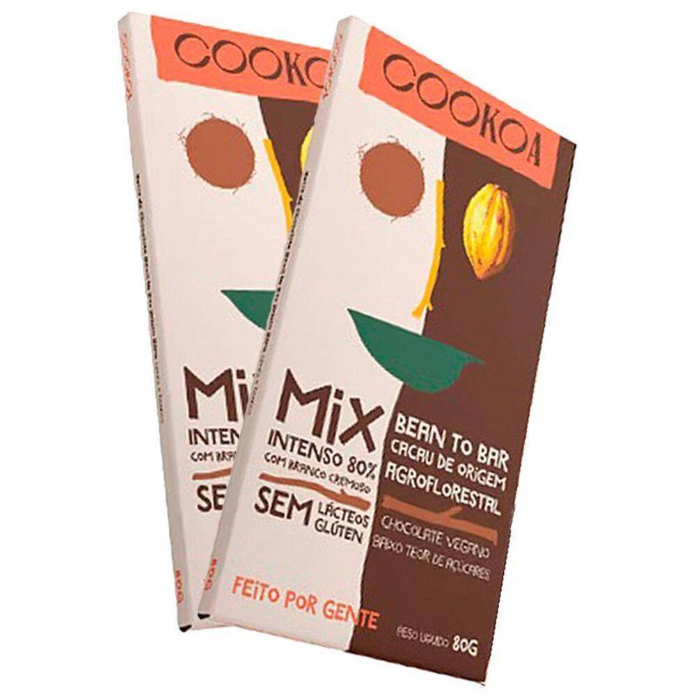 Kit 2X: Chocolate Mix Intenso 80% E Branco Cremoso Vegano